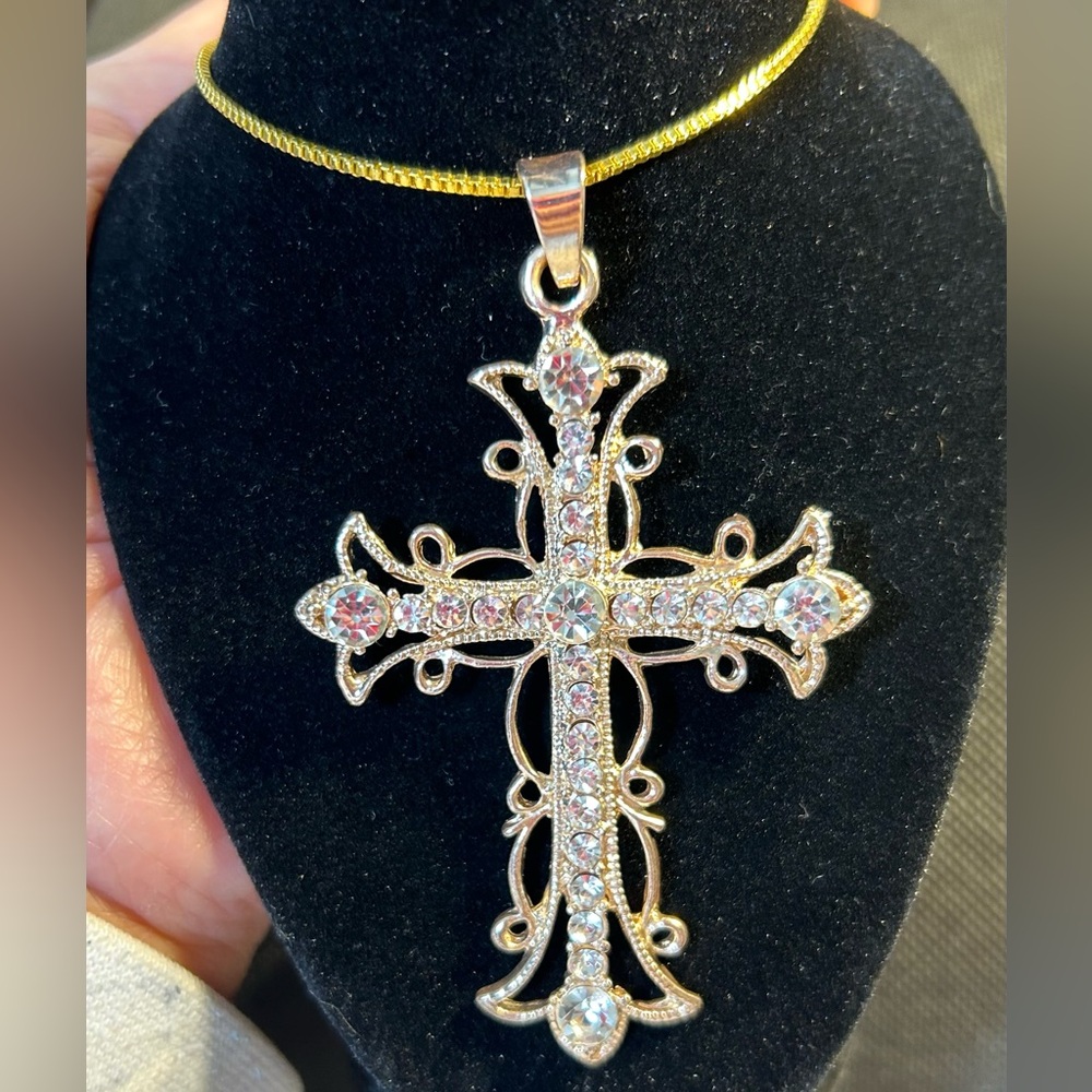 Large Golden Cross Pendant